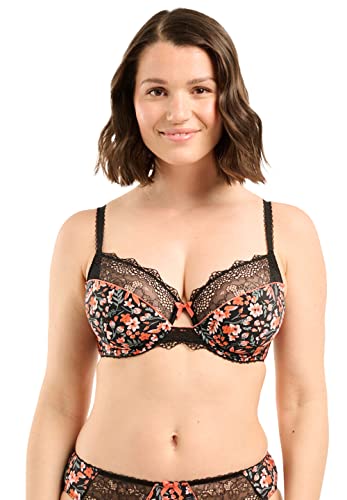 Sans Complexe Femme Julia Soutien gorge, Bedruckt, Blumenmuster, Schwarz., 100D EU