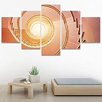 SIGNWIN 5 Panel Canvas Wall Art Architecture & Maps Closeup Cool Industrial Multicolor Patterns for Home Decorations Ready to Hang - 60