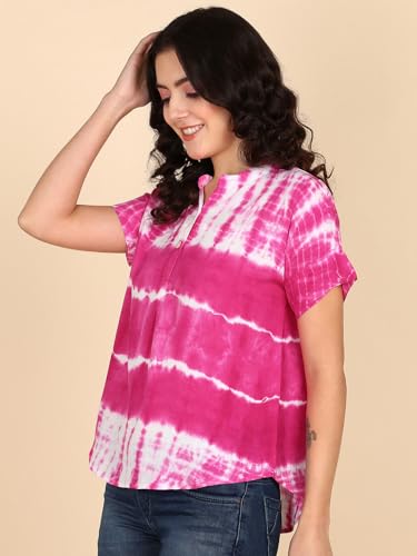 Image of Maaesa Hand Dyed Rayon Top for Women
