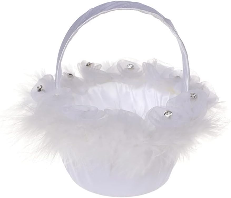 HBJWOV 2 Wedding Flower Basket Lace Retro Country Decoration(D)