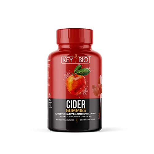 KEY BIO Cider Apple Cider Vinegar (ACV) Gummies | 1,000mg per Serving Strength | Immunity & Detox | with The Mother | 30 Servings 60 Gummies | Non-GMO & Vegan