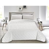 Copriletto Matrimoniale 230x250 Cm In Policotone – Leggero Con 2 Federe – Bianco