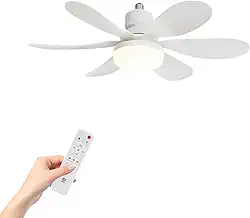 Ventilador de Teto 20" com Luz LED, Bivolt 110V/220V, Controle Remoto e Temporizador, 30dB Ultra-Silencioso