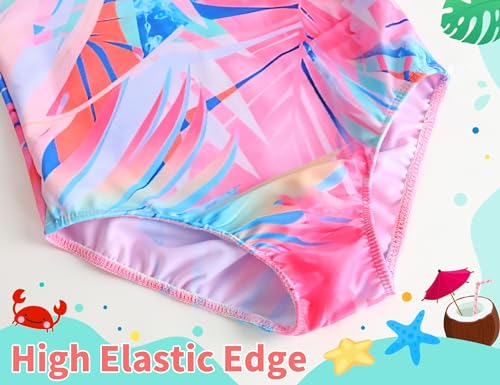 Image of TENVDA Girls Swimsuit Summer Beach Sport Halter Bathing Suits One Piece Swimwear for 2-12 Years Old Kids