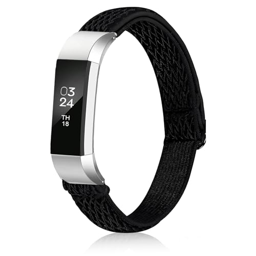 SUGARJAR Adjustable Elastic Nylon Bands Compatible with Fitbit Alta/Alta HR Braided Stretchy Replacement Fitness Tracker Wristbands Sports Accessory for Women and Men