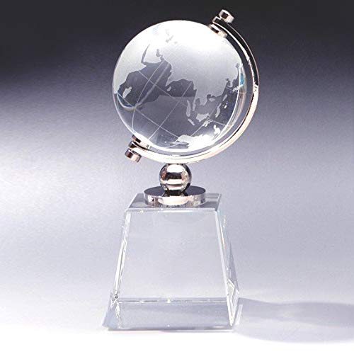 ガラスコレクション【クリスタル　地球儀　置物】 ガラス 置物 3D宇宙 インテリア クリスタル 3Dレーザー 地球儀