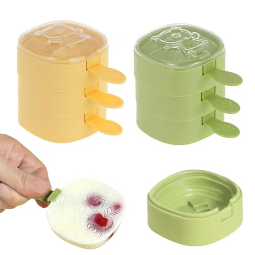 6 Pcs Ice Lolly Moulds, Reusable Silicone Ice Lolly Molds with Sticks, BPA Free Ice Popsicle Mould, Ice Cream Mould with Non-Spill Lid, Perfect for DIY Dessert, Cake Pops, Ice Pop Moulds
