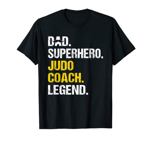 Hombre Papá Superhéroe Judo Entrenador Divertido Judo Entrenador Humor Sensei Camiseta