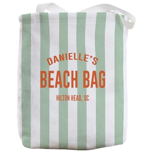 Personalization Universe Sunkissed Stripes Personalized Terry Cloth Beach Bag –