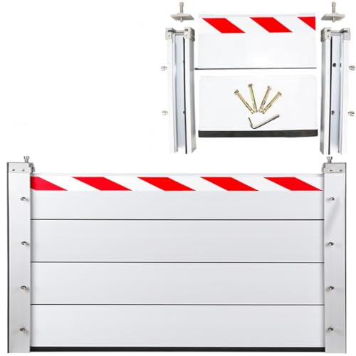Burlete puerta garaje barrera anti inundaciones Altura 40/60 Cm Barrera Metálica Contra Inundaciones, Sistema de defensa contra inundaciones de calles/garajes/casas/patios(90 * 60cm)