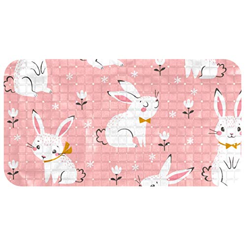 Tapis de bain pour bébé à ventouses et drainage optimal 37x68cm rose - 2
