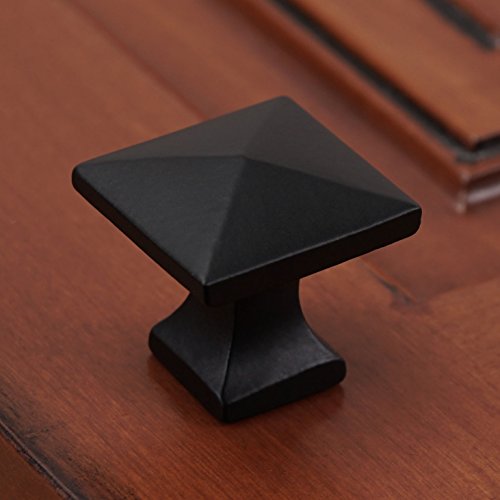 Iron Valley - 1-1/4" Modern Square Cabinet Knob - Pack Of 10 - Solid Cast Iron #TOP1