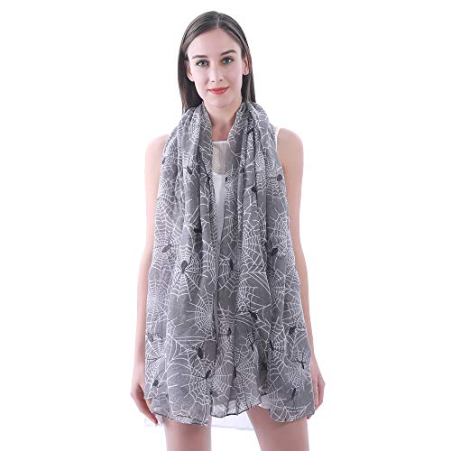 Lina & Lily Halloween Spider Web Print Women's Scarf Shawl Wrap Lightweight3