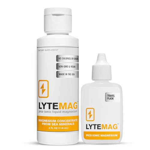 LyteLine Liquid Magnesium Supplement - 60 Servings - Pico Ionic Magnesium Concentrate from Natural Sea Salt for Sleep Support Muscle Recovery Leg Cramps - Sugar Free Vegan Keto Friendly