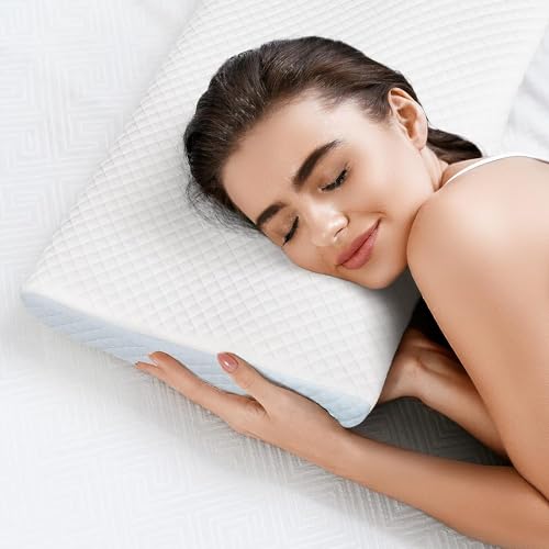 Image of Rylan Cervical Memory Foam Pillow for Neck Support | 2-Year Manufacturing Warranty | Orthopedic Contour Pillow for Cervical Spine Alignment & Shoulder Support | Made in India