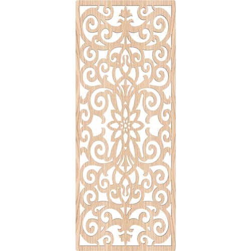 Image of Buel Decorative Pierced Fretwork Wood Wall Panels, 11 3 /8 inchW x 29 3 /8 inchH x 3 /8 inchT, Red Oak