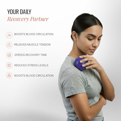 Image of WiseLife Deep Tissue Massage Ball | High Density Massage Roller For Pain Relief, Physiotherapy For Back, Foot & Hand | Trigger Point Therapy Massage Ball For Recovery (Purple)