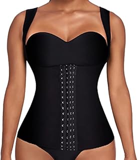 Ekouaer Fajas Reductoras Y Moldeadoras Waist Trainer Women Corset Vest Workout Body Shaper Belly Fat Burner,Black L