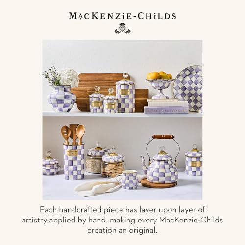 Image of MACKENZIE-CHILDS Enamel Utensil Holder, Purple-and-White Violet Check