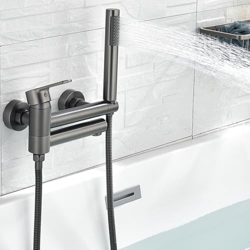 Mitigeur de douche à levier unique mural chromé avec flexible complet