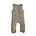 Produktbild PDYLZWZY Neugeborene Baby Sommerkleidung Ärmellose Rüschen Strampler Baumwolle Leinen Einteilige Kleidung für 0-24 Monate (Khaki, 18-24 Monate)
