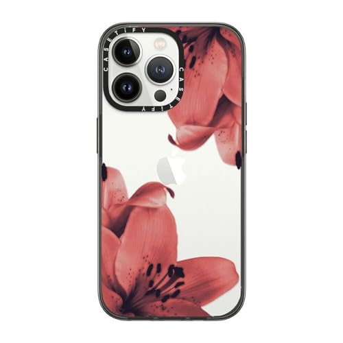 Coque iPhone 13 Pro CASETiFY noir transparent antichoc fleur