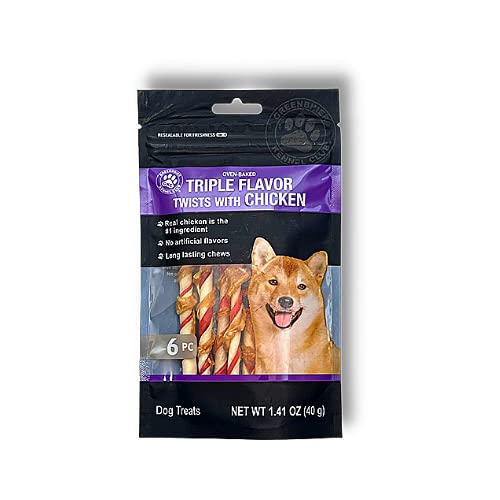 Triple Flavor Chicken Treats. Real Chicken is #1 Ingredient. All Natural! No Artificial Flavors! Long Lasting Chewy Delights Will Keep Your Dog Occupied for Hours at a Time (Chicken, 2.8)