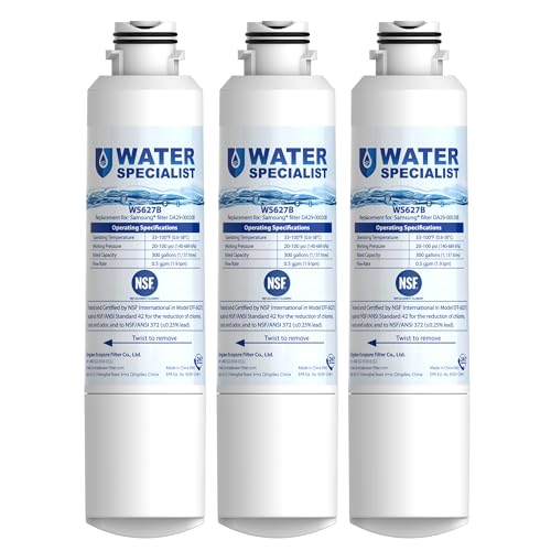 Comparison: Best Water Filter For Refrigerator 6 Waterspecialist DA29-00020B Samsung Water Filter for Refrigerators, Replacement for Samsung Water Filter DA29-00020B, HAF-CIN, RS25J500DSR, RF28HMEDBSR, HAF-CIN/EXP, RF4287HARS, RF28HFEDBSR, 3 Filters
