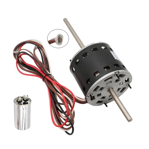7855MVA-A11U RV AC Fan Motor 1/3 HP 115V - Replaces Fasco D1092 Coleman 1468-3069 - 2 Speed Condenser Motor with Capacitor for RV Air Conditioner Units
