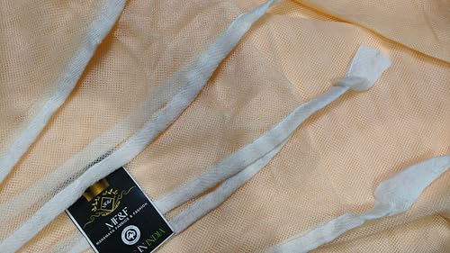 Image of Multicolor Soft Cotton Mosquito net Double Bed King Size | Pure Cotton Mosquito net (Cream, 7x8)