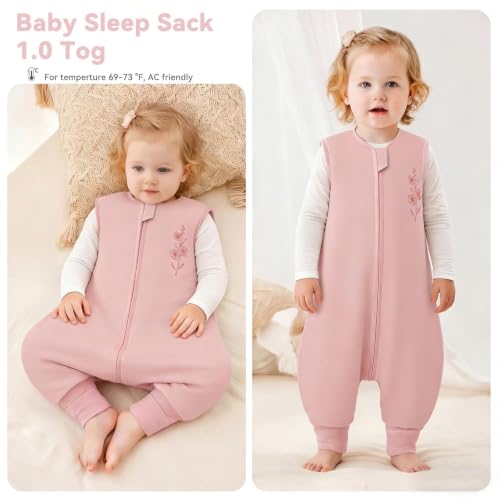 Image of Chilsuessy Toddler Sleep Sack with Feet 1.0 Tog Soft Wearable Blanket Baby 2-3T