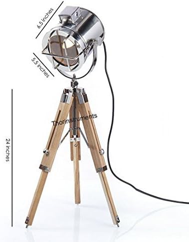 THOR INSTRUMENTS Vintage Designer's Spotlight Tripod Table Lamp Home Decor Lamp Rustic Vintage Home Decor Gifts