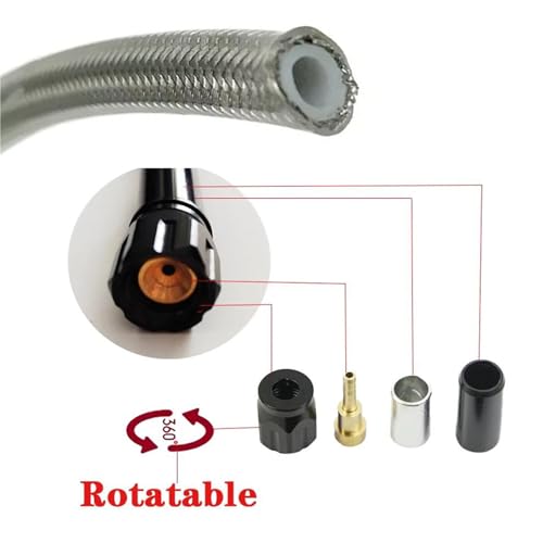 Tuyau embrayage hydraulique AN3 durite de frein tressée 0°-0° haute pression - 6