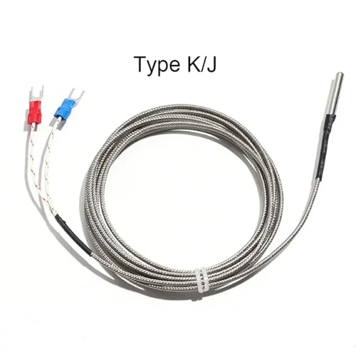Sensor de temperatura PT100 tipo K con sonda termopar de acero inoxidable y cable blindado 1m 5