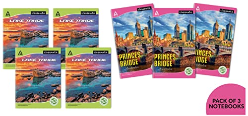 Image of Classmate Notebook - Single Line, 140 Pages, 240 mm x 180 mm - Pack Of 4 & Classmate Long Book - Unruled, 160 Pages, 314 mm x 194 mm - Pack Of 3