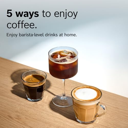 Bosch Fully Automatic Coffee and Espresso Machine - One-Touch Drinks, Barista Style, Double Cup Super Coffee Maker - Large Bean Capacity - Easy Clean, Maintenance - Silver- TIU20307 - Image 3