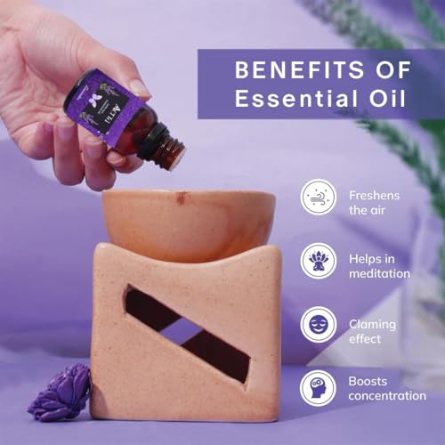 Image of Aerra Lavender Essential Oil 15ml | Diffuser 100% pure steam-distilled. Triple-tested purity. Amber glass + dropper. Soft floral aroma. Diffuser, aroma lamp, skin & hair. Potpourri. Vegan. Daily use.