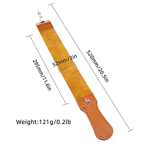 Grandslam Leather Strop For Straight Razor Sharpening And Smooth - Professional Straight Razor Knife Cowhide Dual Strop Yellow #TOP3