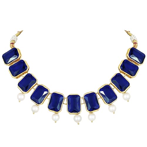 Image of Peora Traditional Crystal Necklace & Jewellery Set Gift for Women