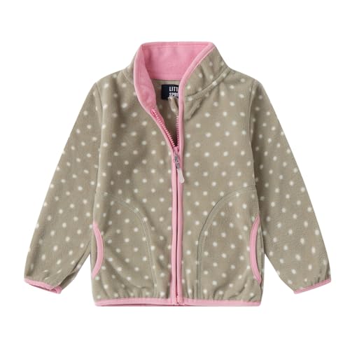 LittleSpring Girls Boys Fleece Jacket Zip Up Lightweight Printing