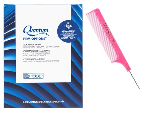Quady FIRM OPTIONS Hair Comb Z0t0s Quantum Alkaline Perm for Normal Resistant or Tinted Hair 2024-2025 Version with SIeekshop Pink Comb Suitable for All Hair Types No Damage