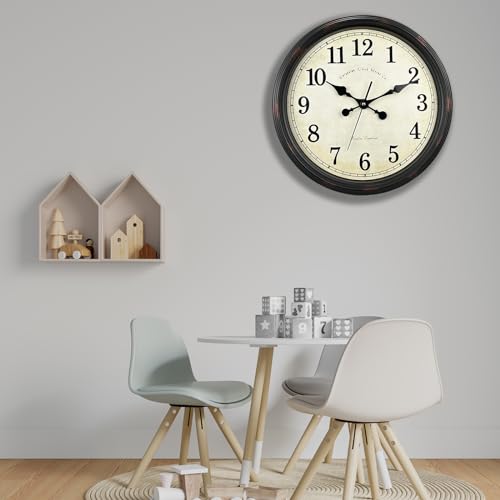 Horloge vintage à quartz de qualité supérieure grande pendule classique chic