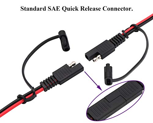 AAOTOKK DC zu SAE Steckverbinder Kabel SAE zu DC 5,5 mm x 2,1 mm Männlich Adapterkabel für Wohnmobil Solarmodule für Wohnmobile Solarbatterie Panels Verbindungskabel(0,5M/1,5Fuß-2 Stücke)