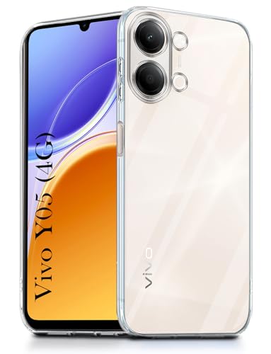 Image of Jkobi Silicone Back Cover Case for Vivo Y05 4G (Clear Shockproof Case with Camera Protection | Soft and Flexible | Transparent)
