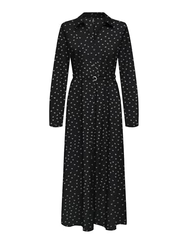 Robe longue noire à manches longues ONLY Renna en viscose XL