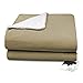 BIDDEFORD BLANKETS Micro Mink Sherpa Heated Blanket with Therapeutic Heat Settings, Machine Washable, Safety Tested & Approved - Perfect for Warm, Cozy Nights, Digital Controller, Twin, Linen