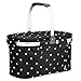 Navaris Borsa Termica PIC-Nic 4 Persone - Cesto Porta Pranzo Termico 27 Litri 43x26cm - Borsafrigo Mare Campeggio Shopping - Cesta Isolante - Pois Nero/Bianco