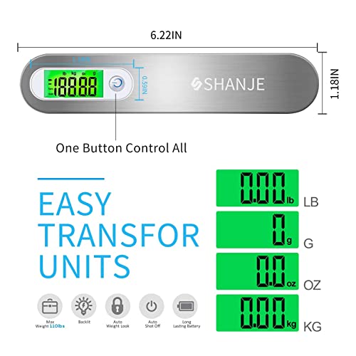 SHANJE Luggage Baggage Weight Scale, Suitcases Travel Digital Weighing Scale for Luggage