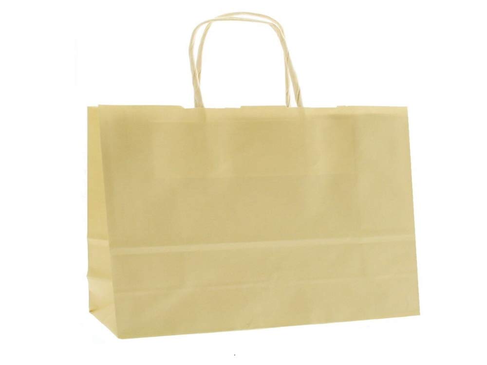 20 x Landscape Large Paper Party Gift Bags - Boutique Shop Bag - Select Colour (Ivory)