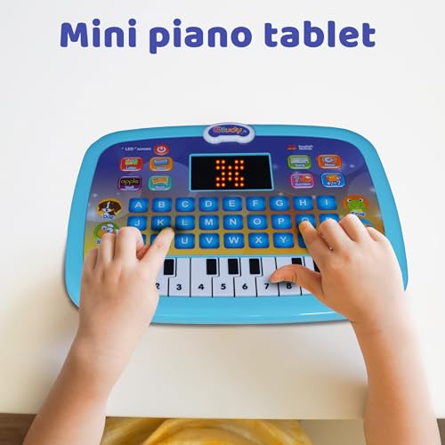 Educational Kids Laptop Tablet with Piano, LED Screen, Music, ABC, Numbers, Words Learning Activities for Toddlers (Green)